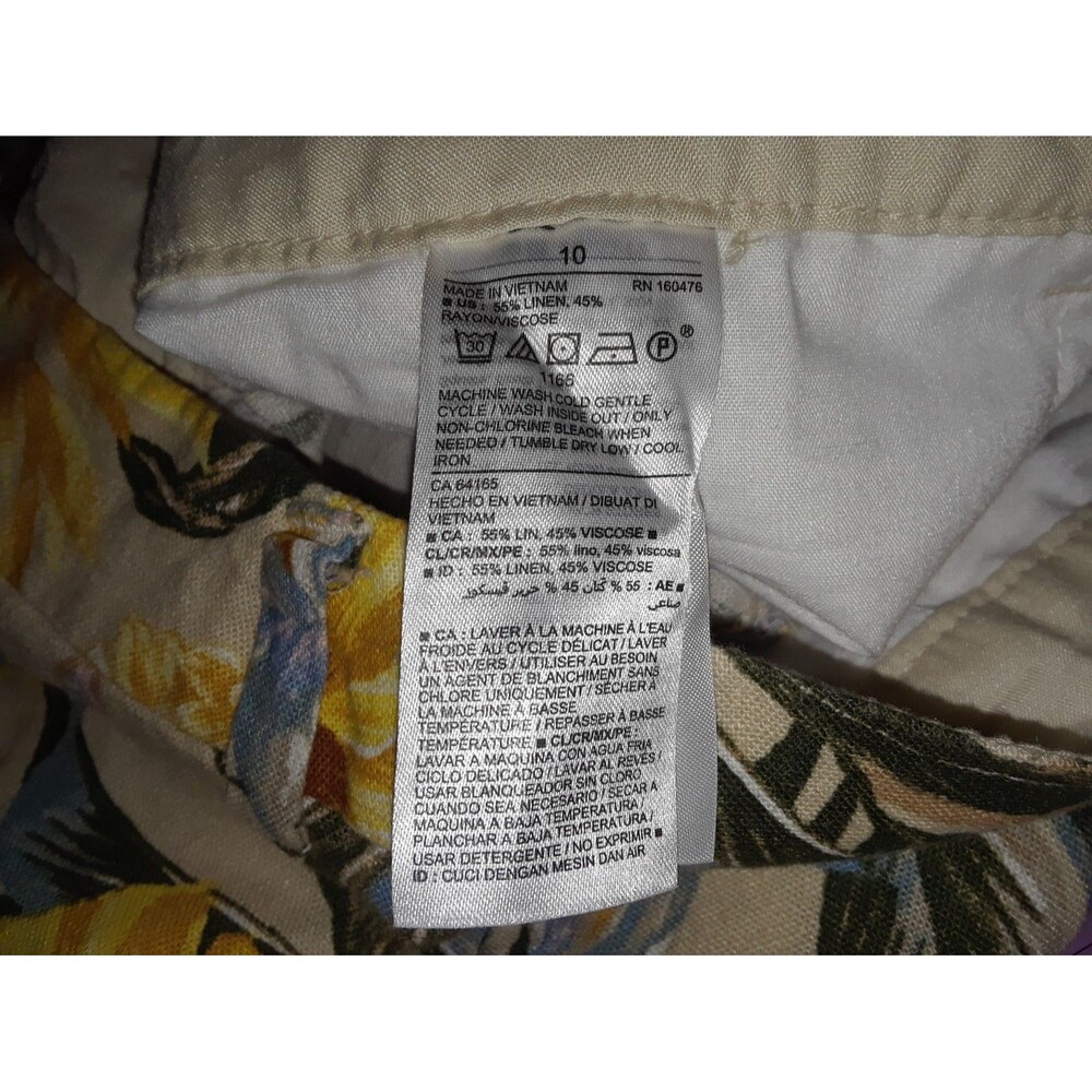 Old Navy Women's Shorts Size 10 Mid Rise Everyday Linen Blend Tropical Print - Picture 8 of 8